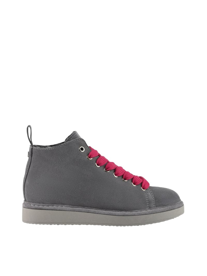 Grey Suede/Fuchsia Lace Sneakers