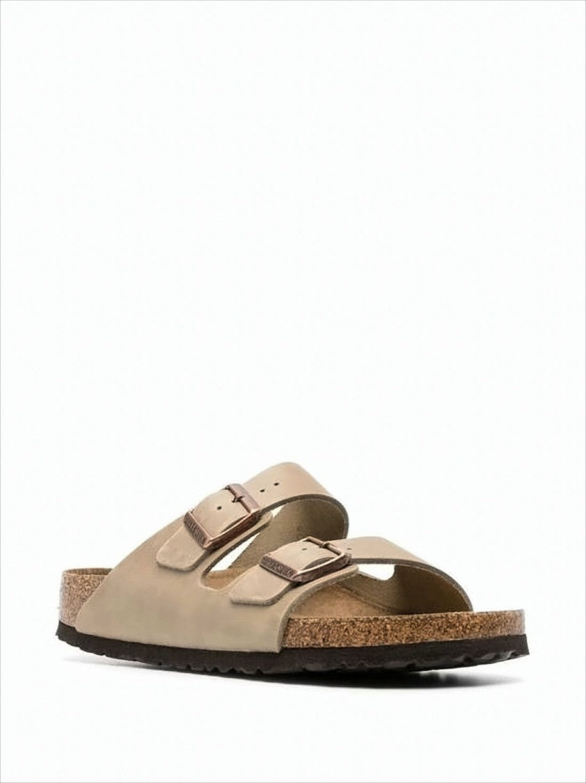 Double Strap Suede Sandals with Adjustable Buckles