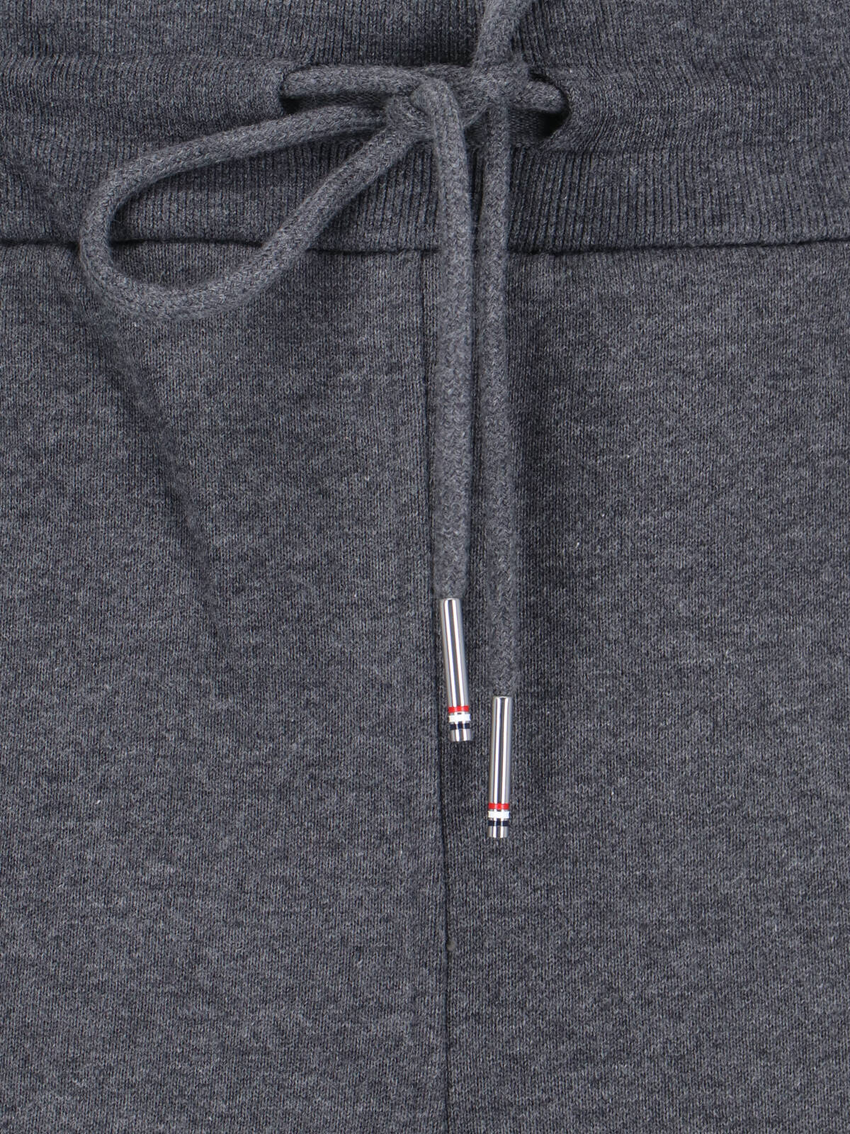 Dark Grey Cotton Sport Pants With Mid-Rise Waist And Signature Stripes