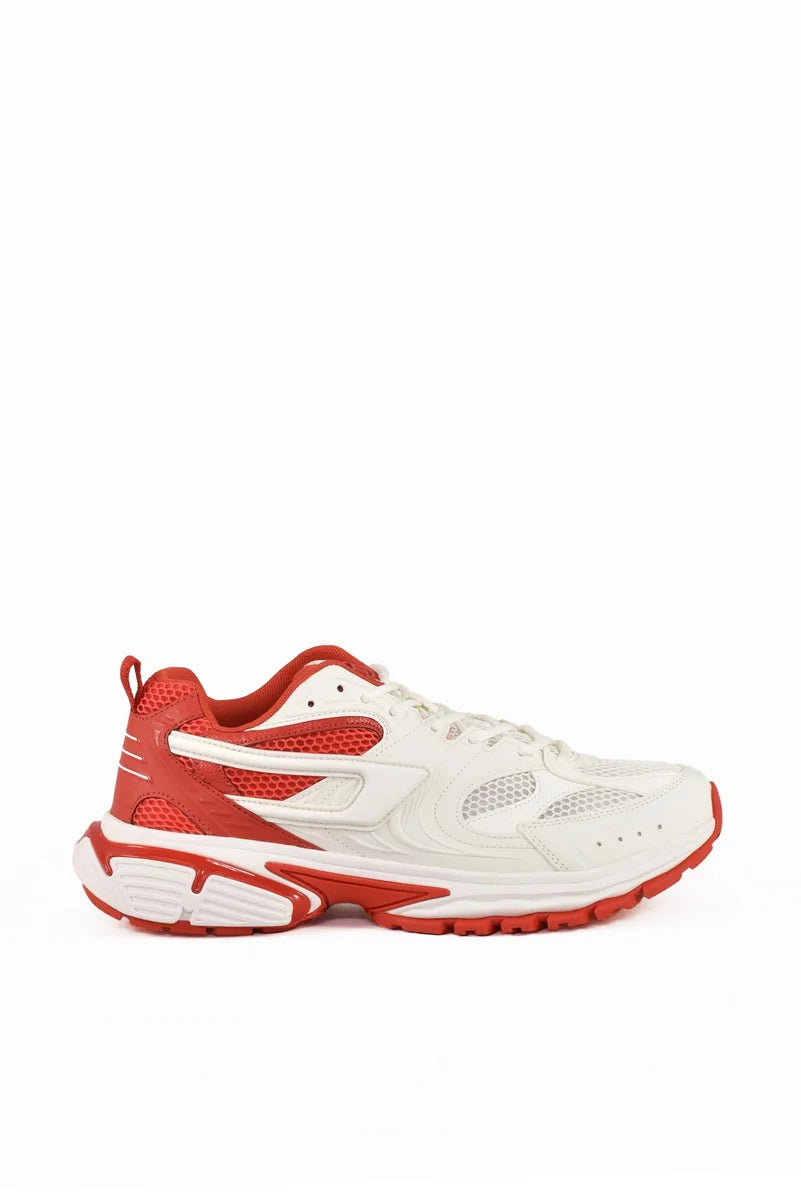 Fabric Sneakers - White/Red