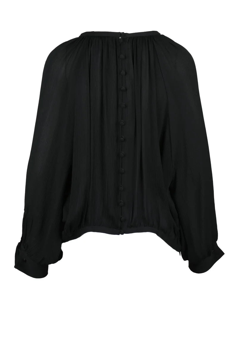 Silk Crepe Blouse - Black