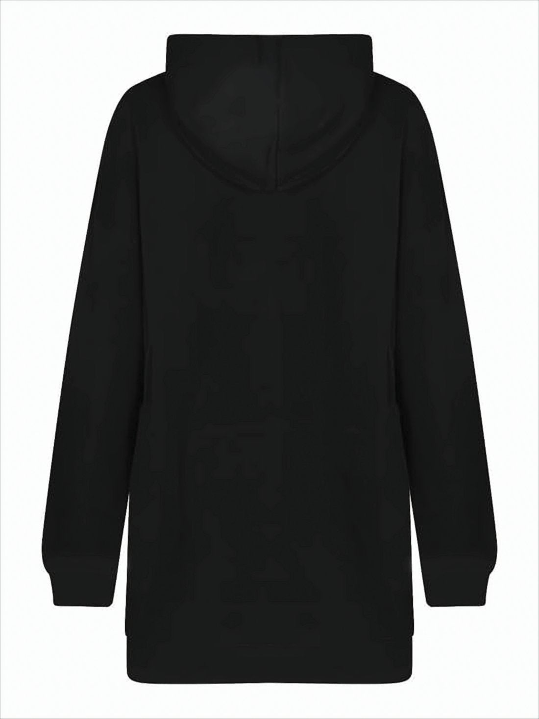 Relaxed-Fit Black Cotton Hoodie