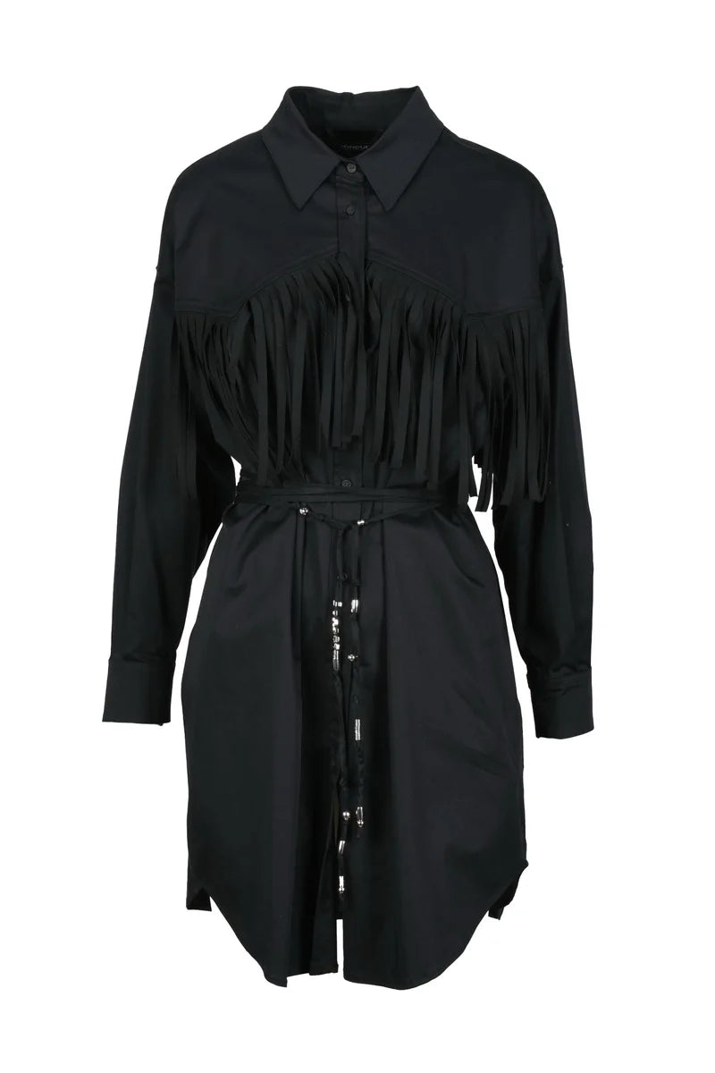 Oversize Shirt Dress Black