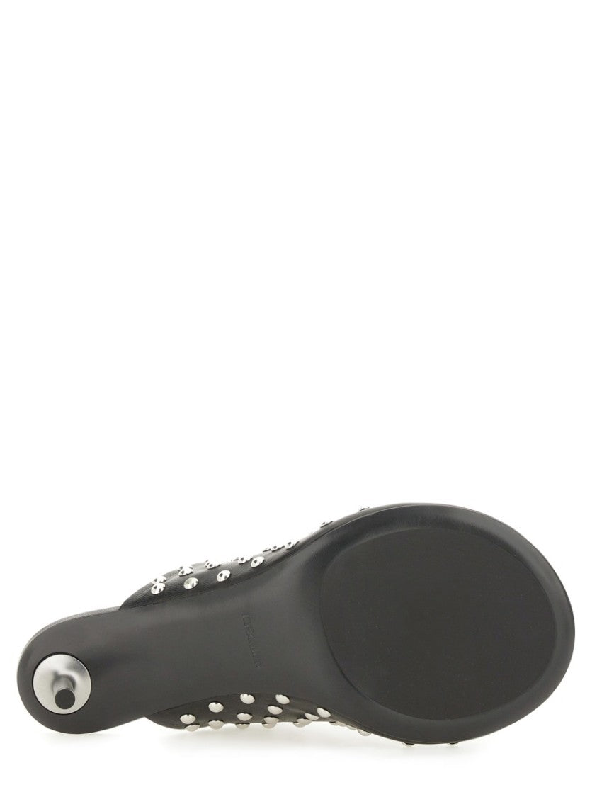 Nappa Leather Mules With Metallic Studs