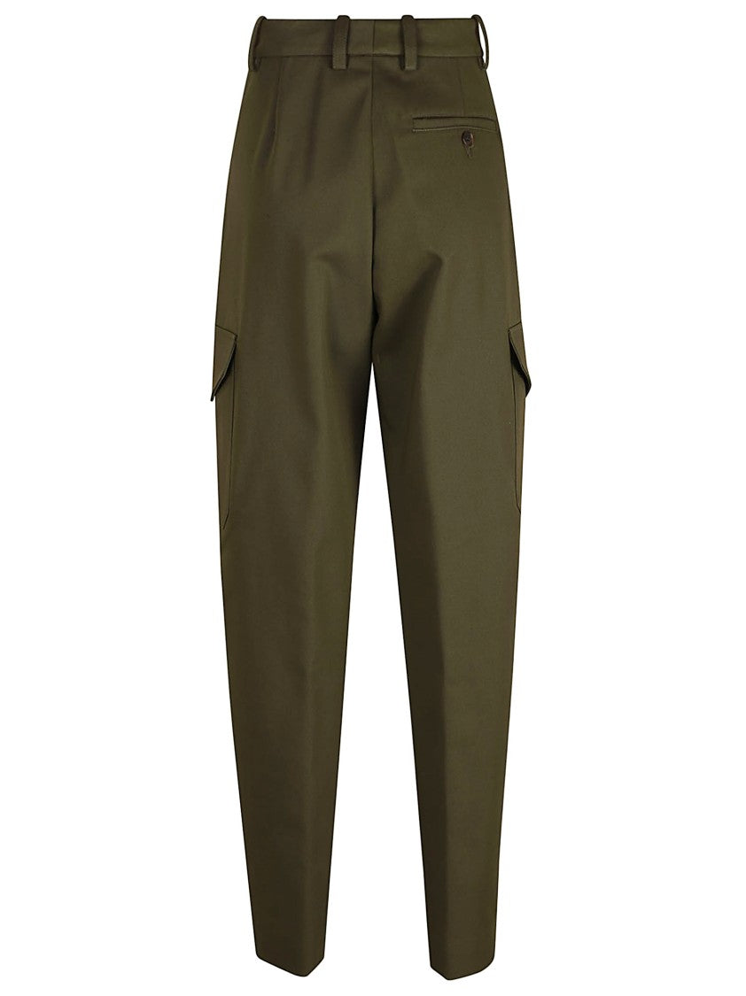 High-Waisted Twill Trousers