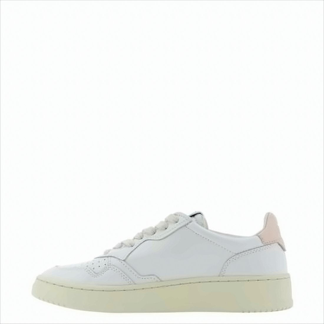 Minimalist White Leather Sneakers with Pastel Heel Detail