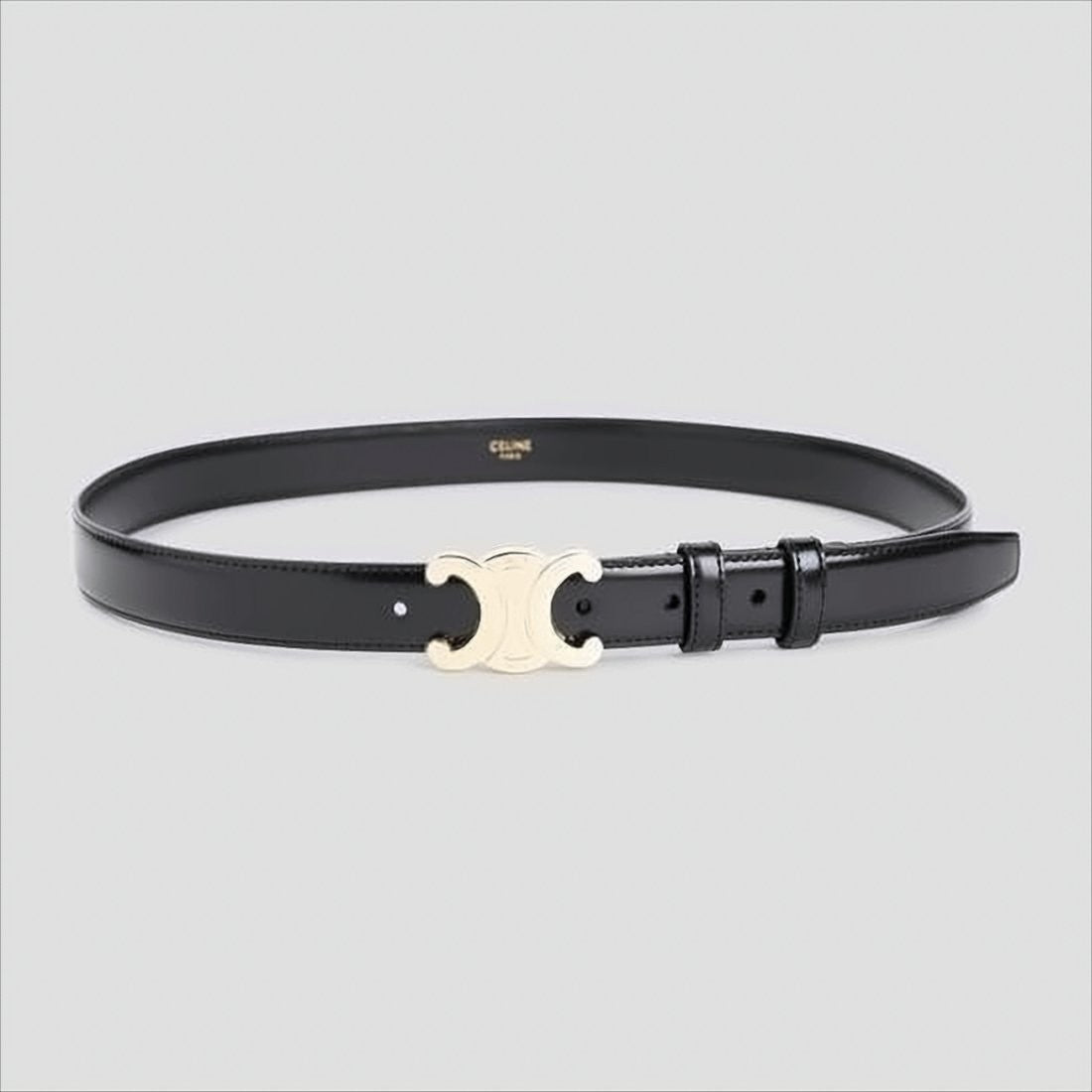 Regular-Width Belt with Polished Double-C Buckle
