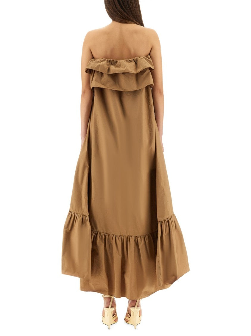 Cotton Twill Ruffle Dress