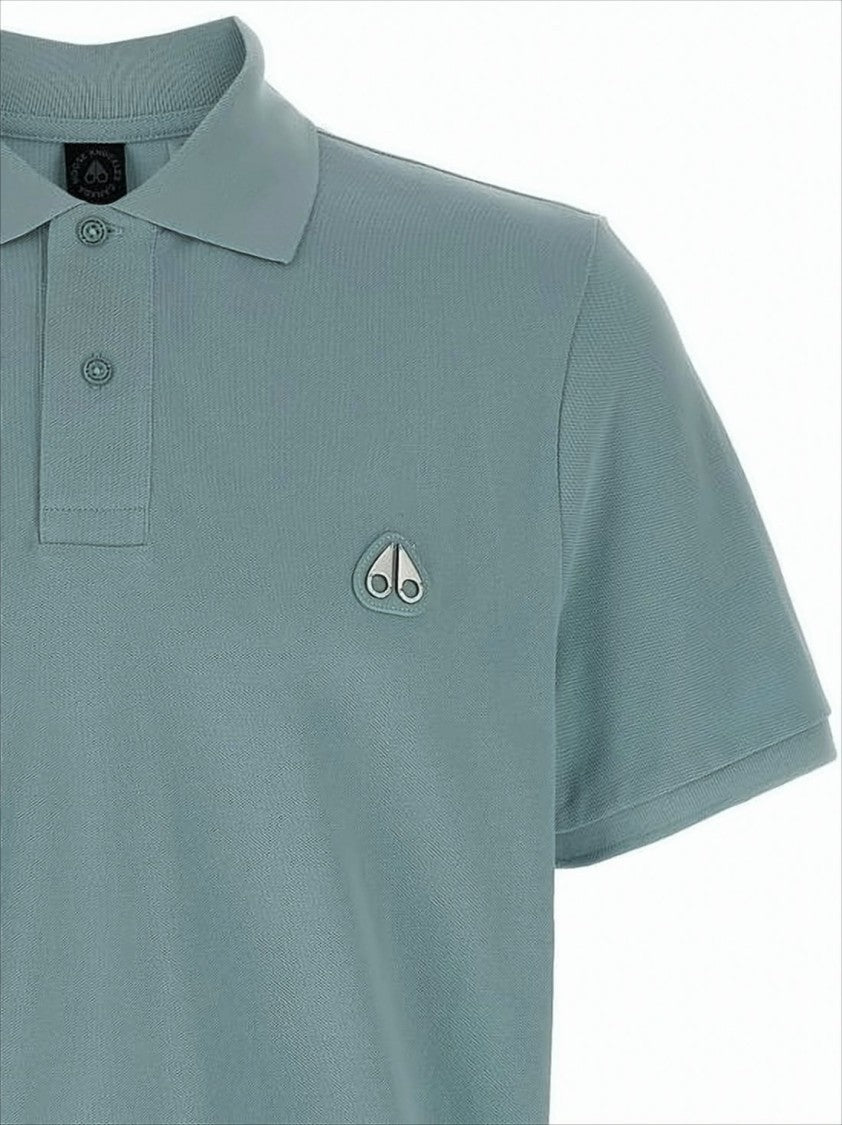 Classic Blue Cotton Polo Shirt with Embroidered Logo