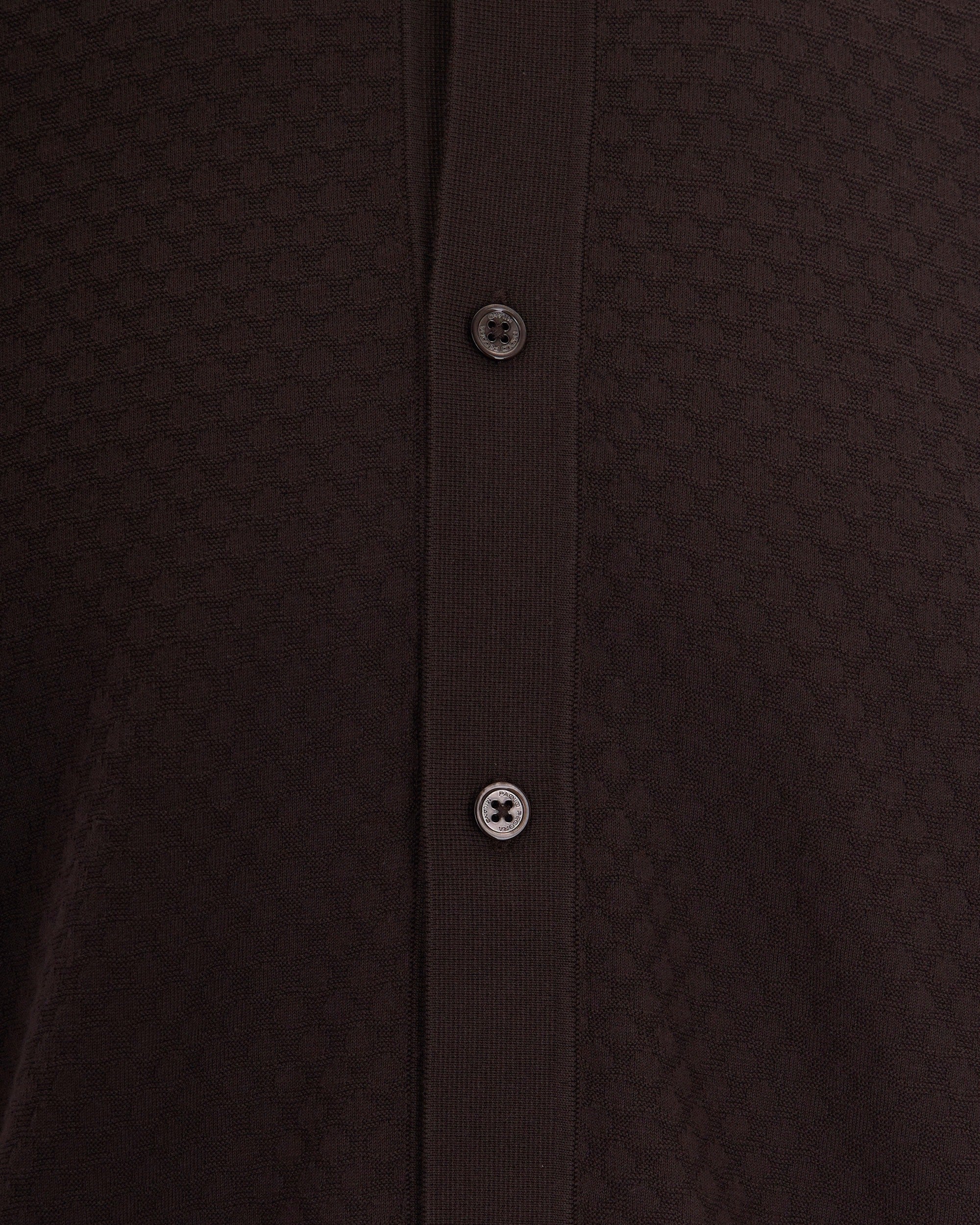 Brown Knit Polo Shirt