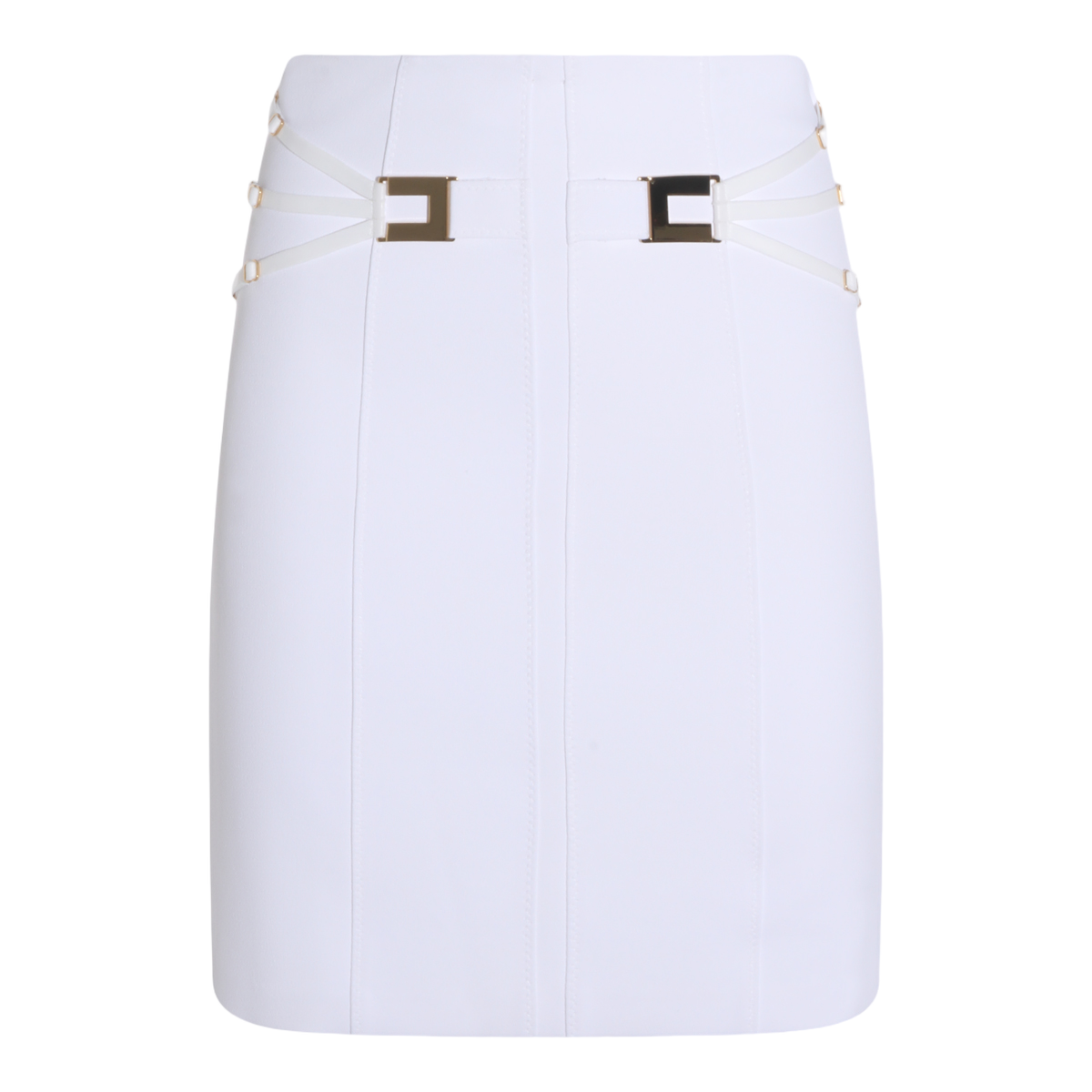 Ivory Mini Skirt with High Waist