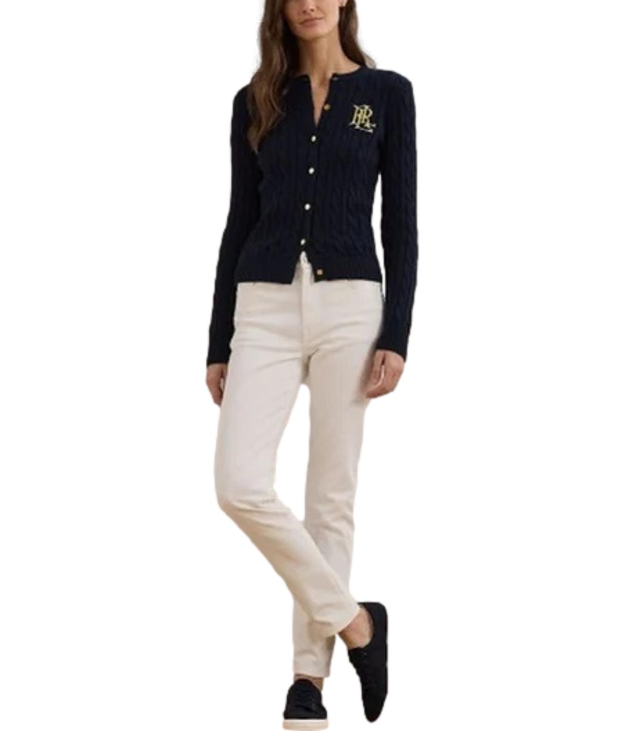 Navy Blue Ralhan Cotton Cardigan Sweater