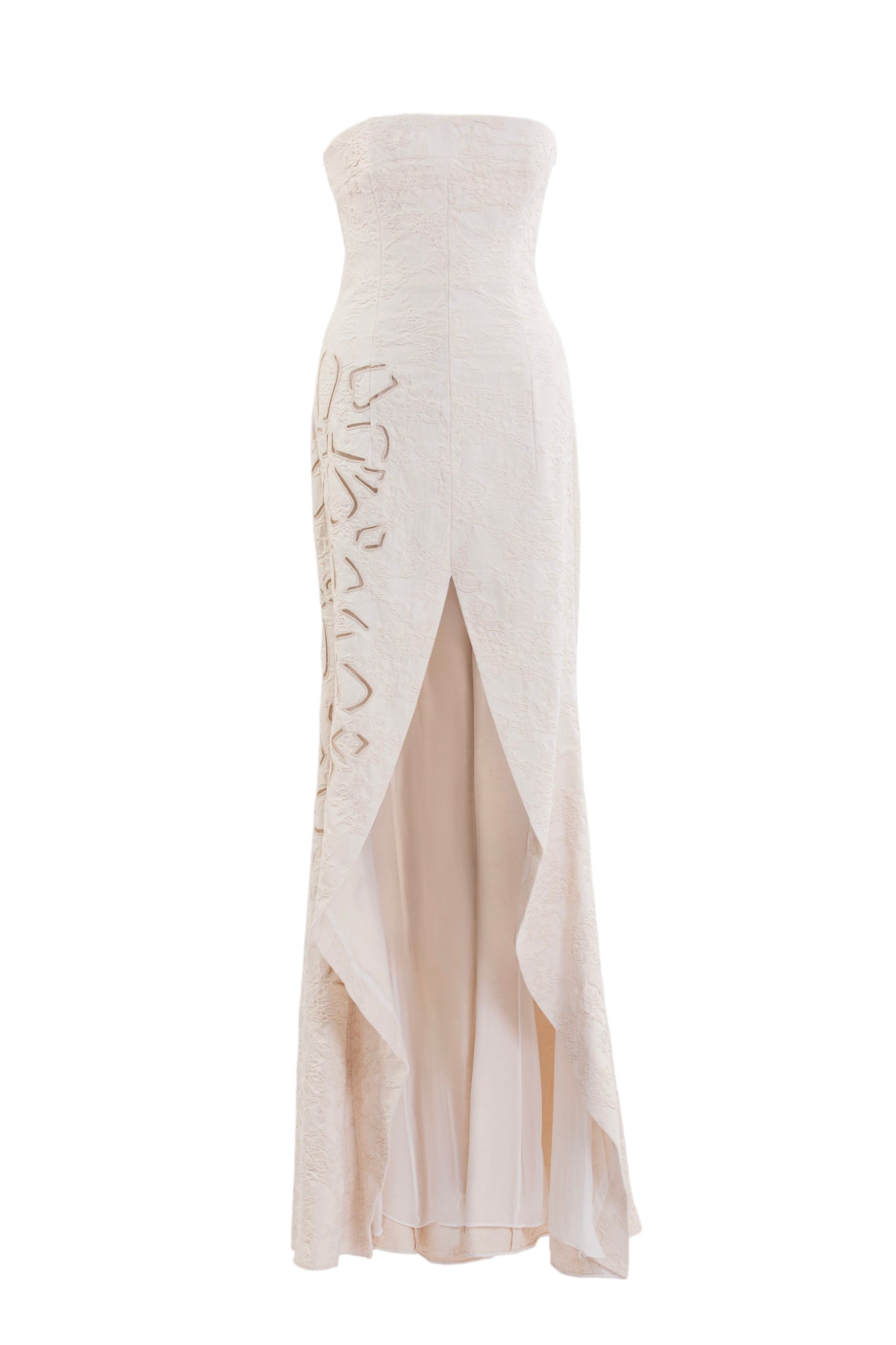 Jacquard Dress With Detachable Sleeves