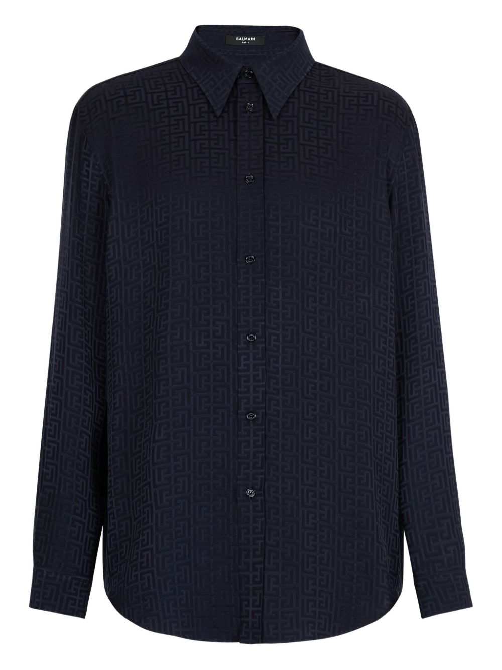 Jacquard Pattern Silk-Nylon Blend Shirt
