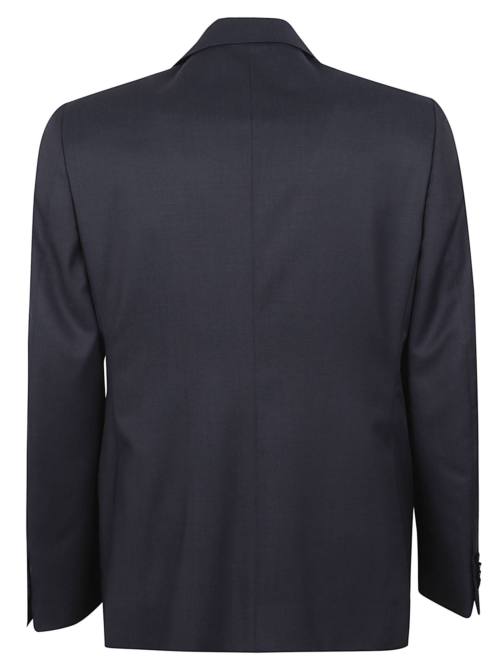 Tailored Black Wool Suit with Notch Lapels and Flap Pockets