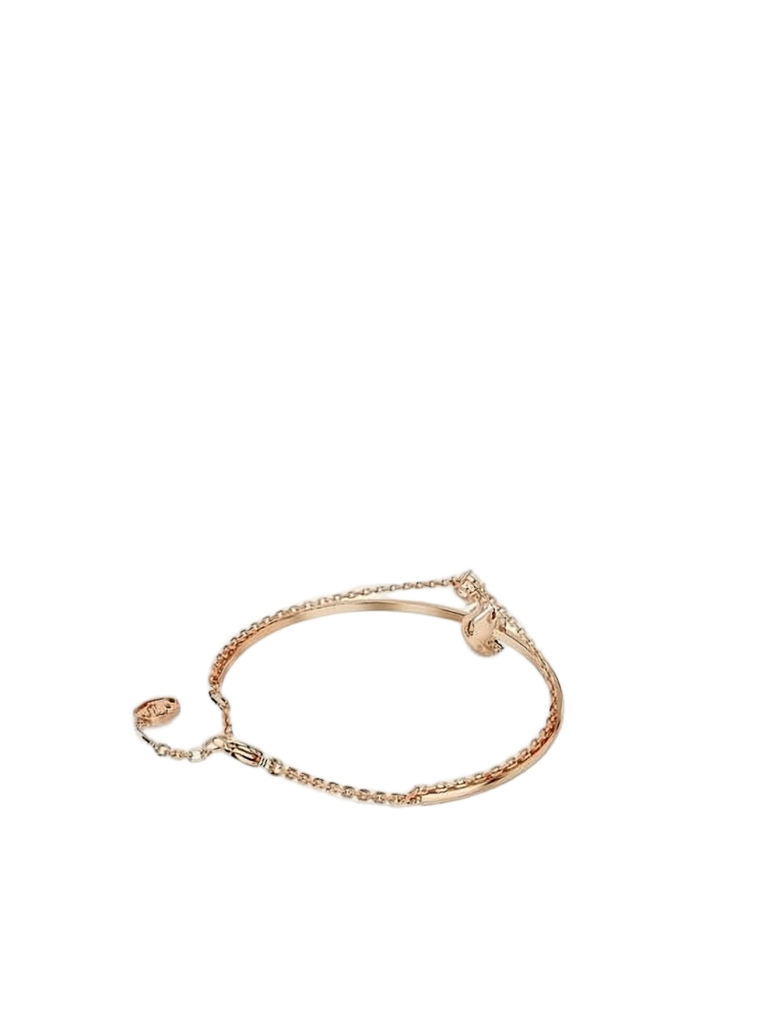 Delicate Rose Gold Bracelet with Black Swan