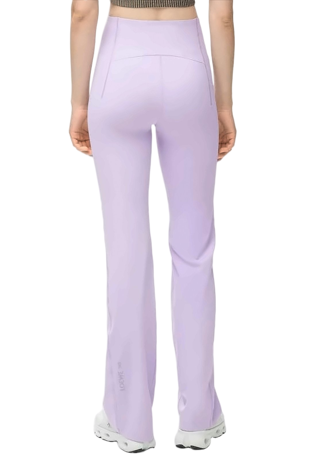 High-Waisted Wide-Leg Pants with Subtle Logo Detail