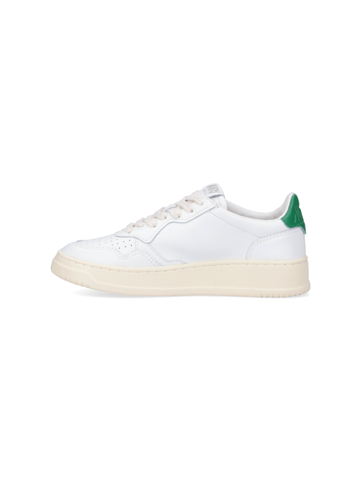 Low-Top White Leather Sneakers With Multicolor Embroidery