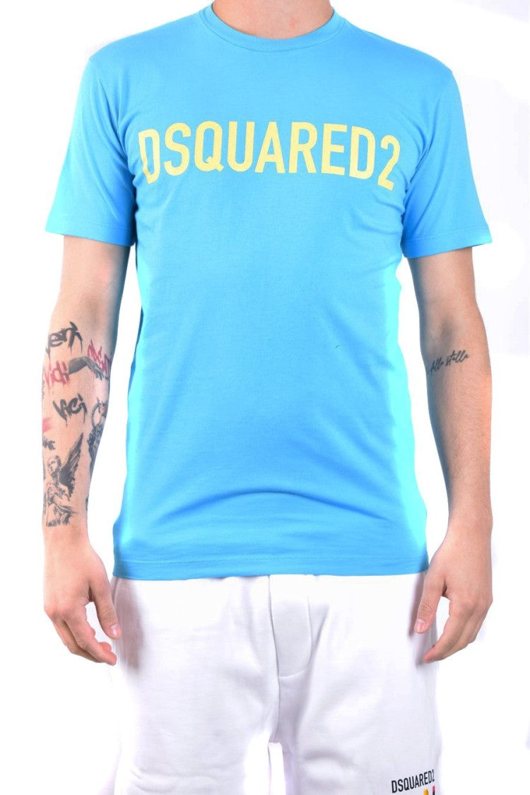 Blue Cotton Print Tee