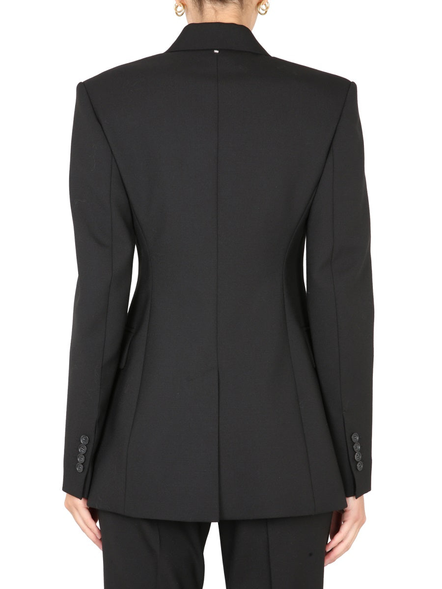 Single-Breasted Jacket with Mirror Lapels and Tailored Finish