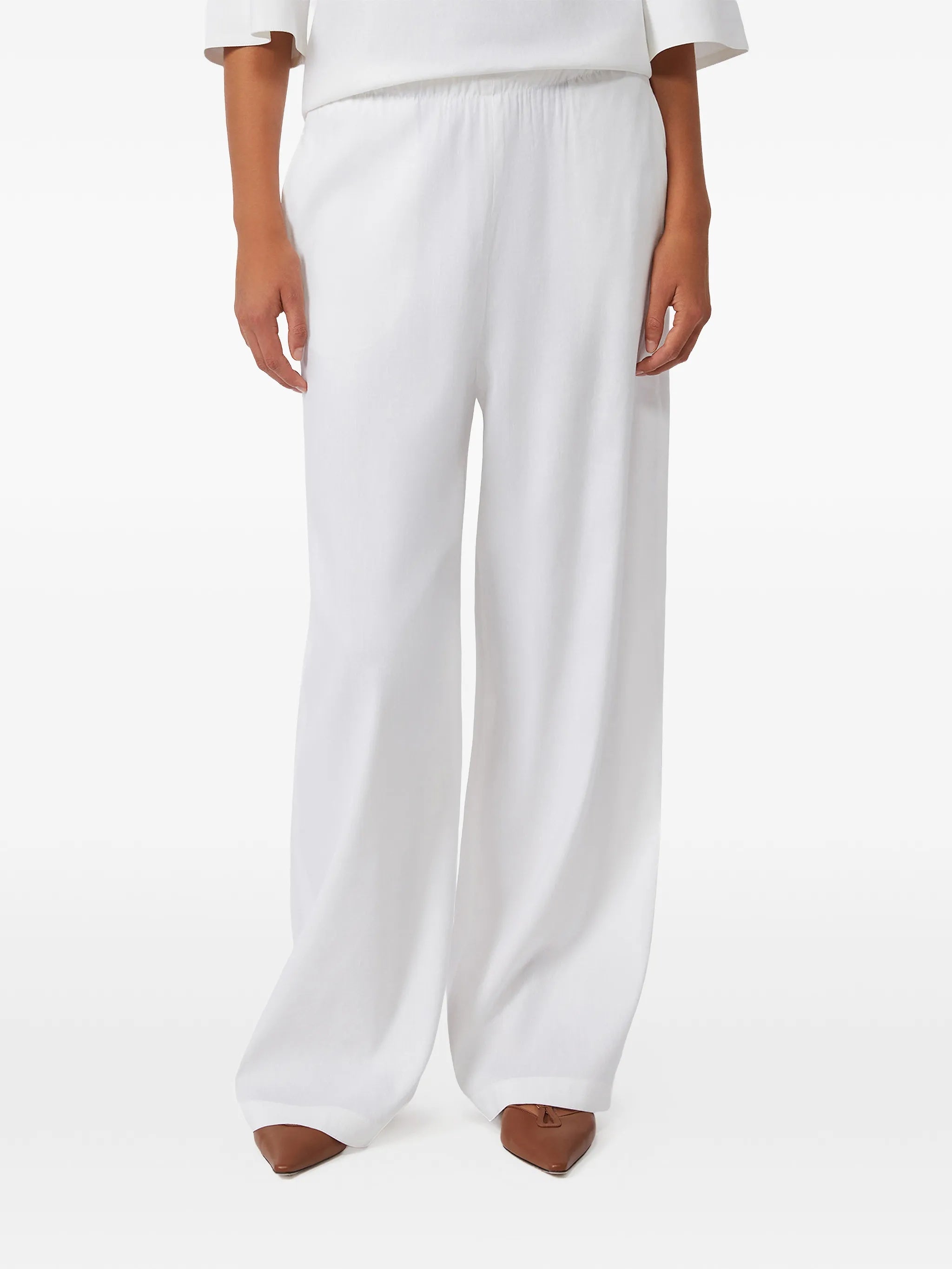 Mxpdestin Relaxed Fit Fabric Wide-Leg Pants