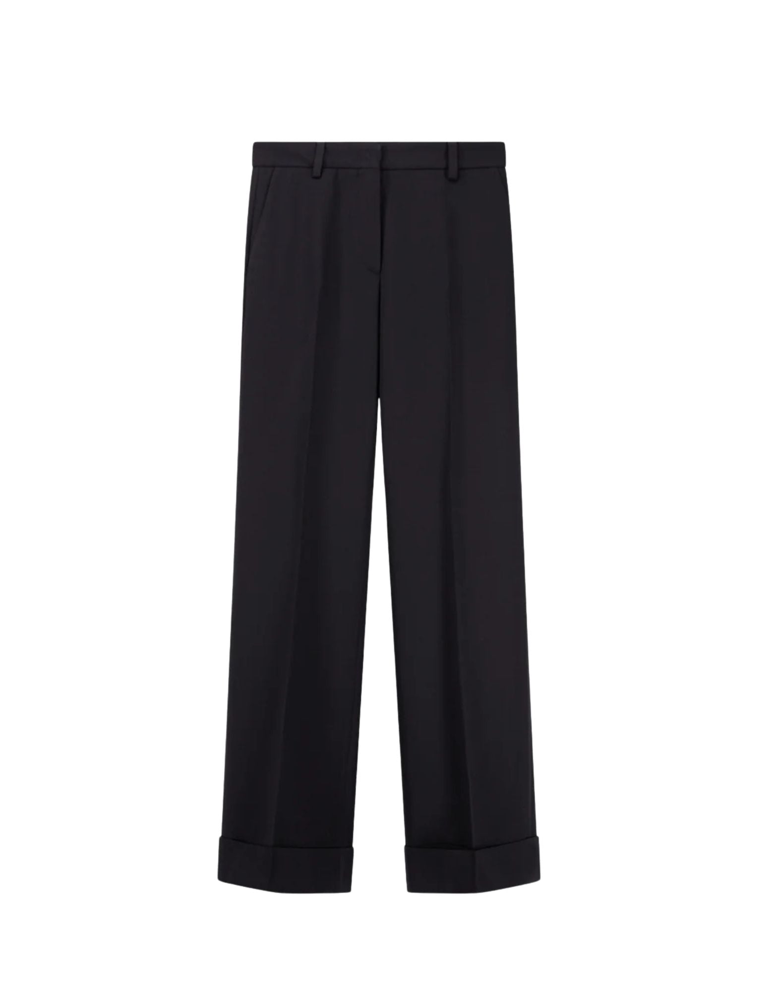 Black Ima Virgin Wool Palazzo Trousers