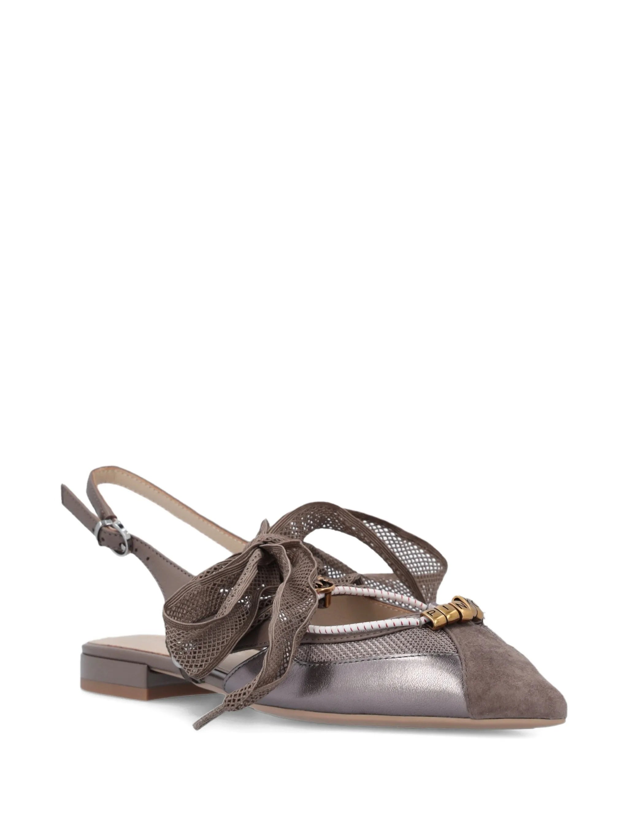 Grey Gianira 30 Suede/Mesh Slingback Ballerinas