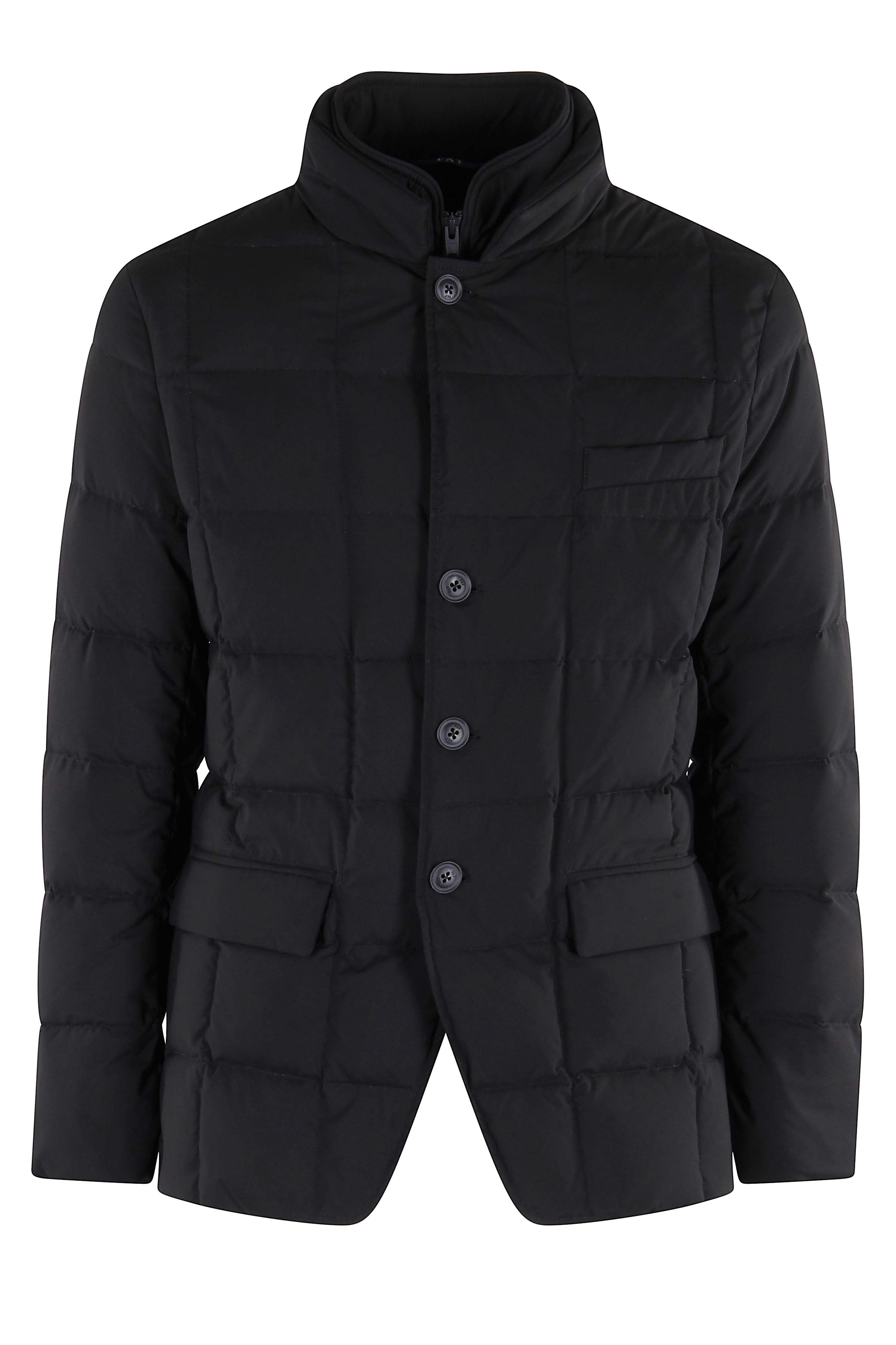 Quilted Down Jacket With High Collar