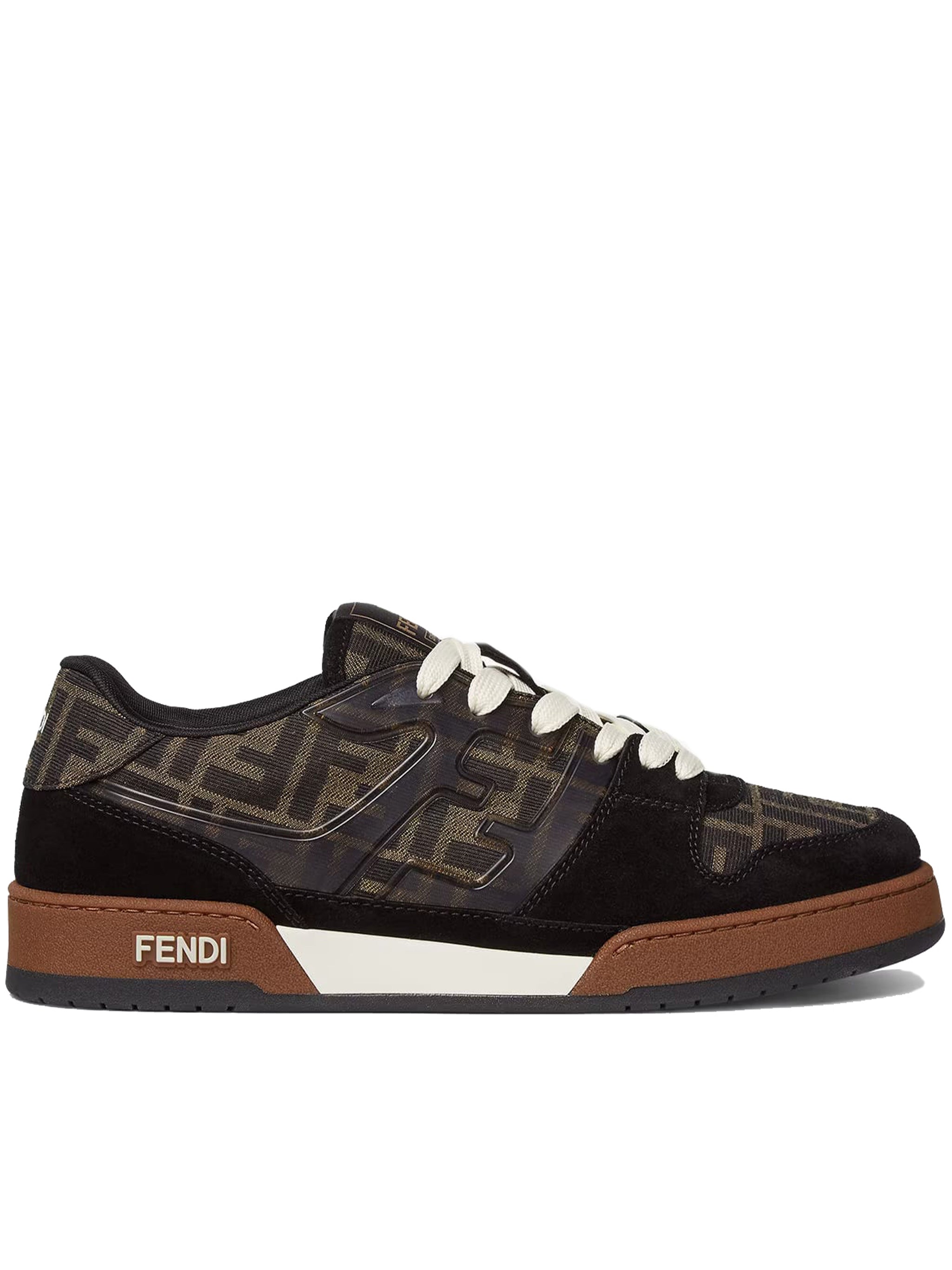 Dark Brown Monogram Suede Low-Top Sneakers