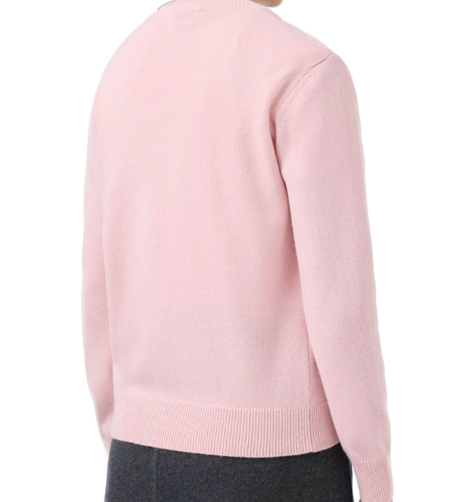 Soft Pink Sweater with Glittery Text