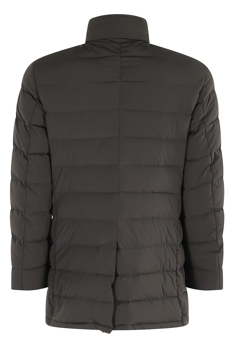 Quilted Dark Brown Down Jacket