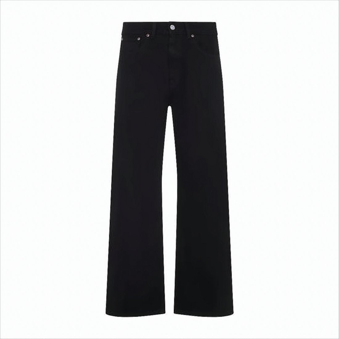 Straight-Leg Black Denim Pants
