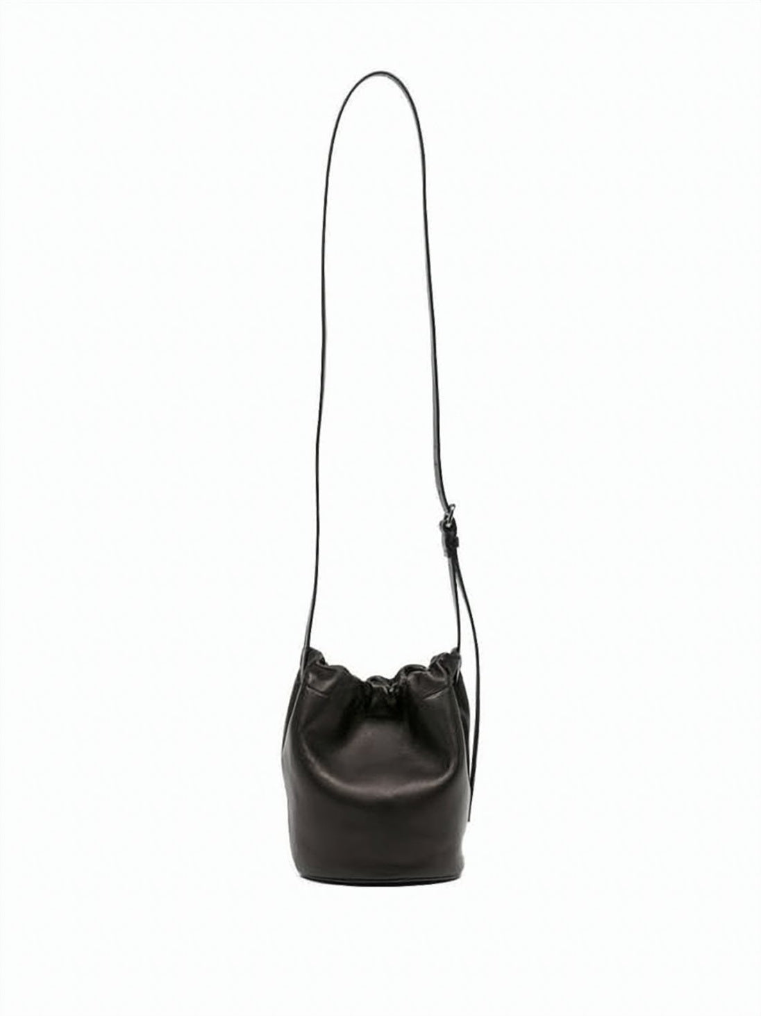 Bucket-Style Shoulder Bag with Drawstring Closure and Adjustable Strap