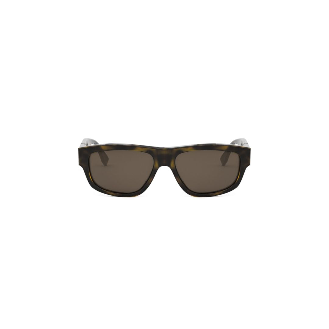 Fe40157i Rectangular Tortoiseshell Acetate Sunglasses