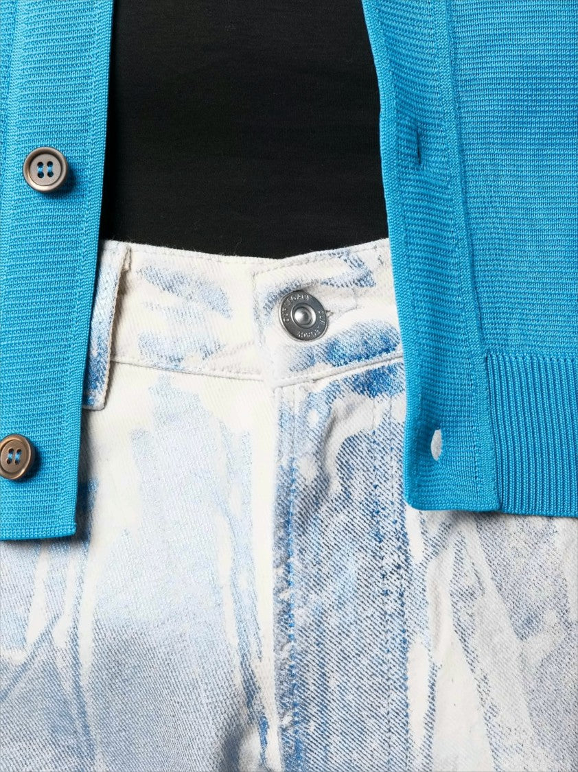 Loose-Fit Jeans with Foil Finish