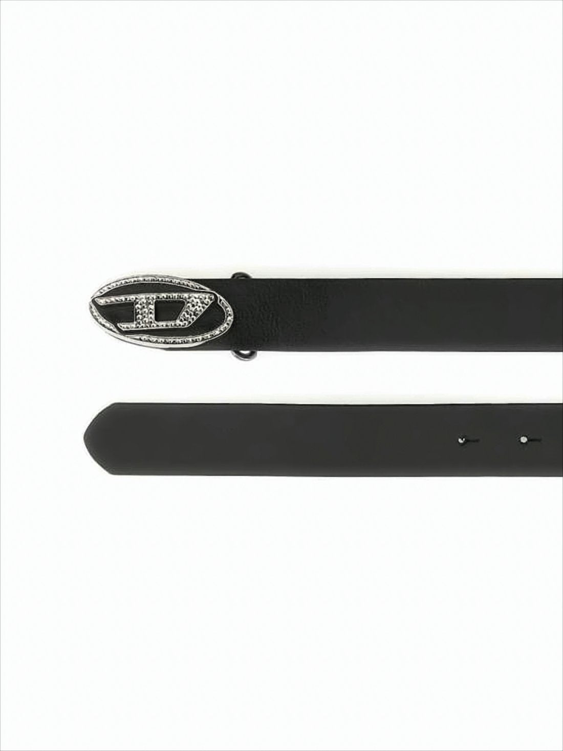 Sleek Regular-Width Leather Belt with Oval Buckle