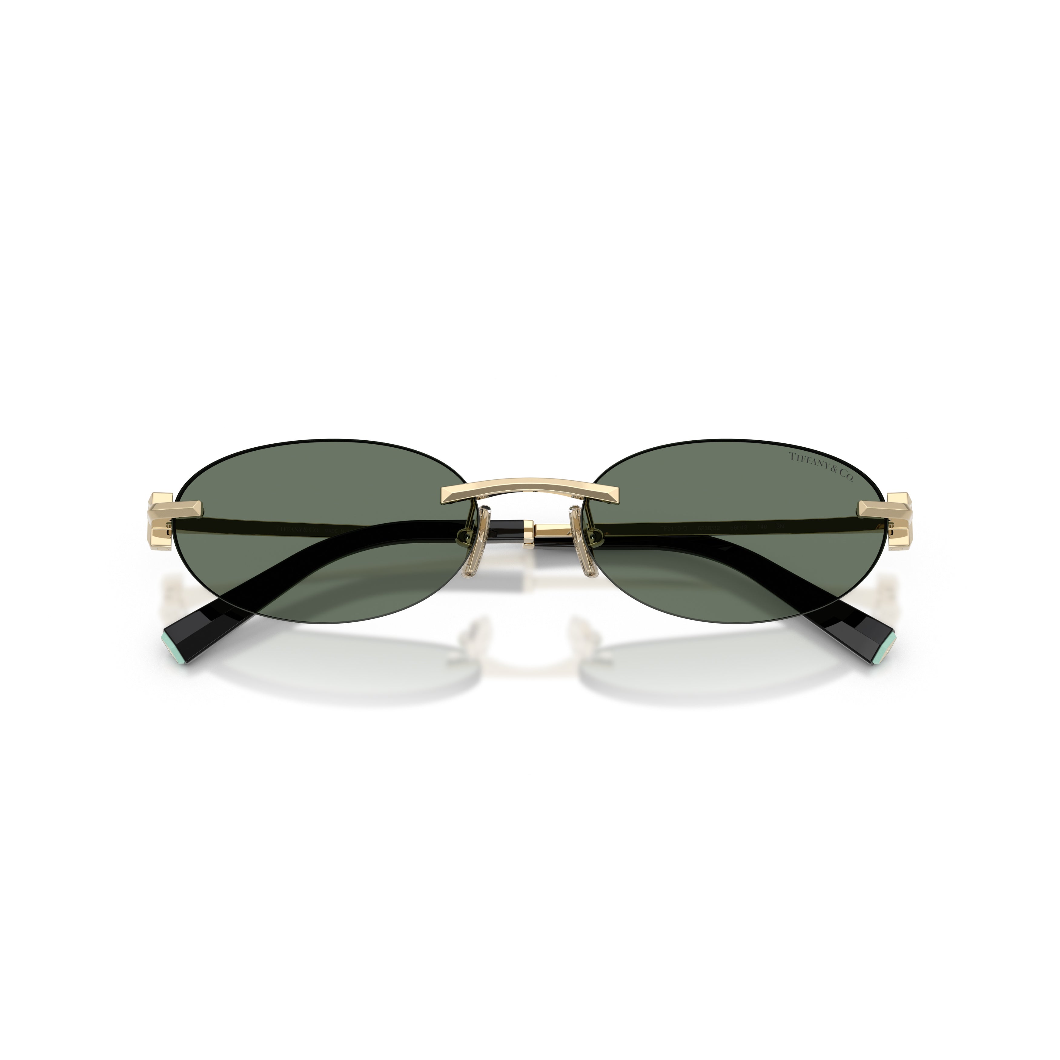 Oval Lens Sunglasses With Gold-Tone Metal Frame