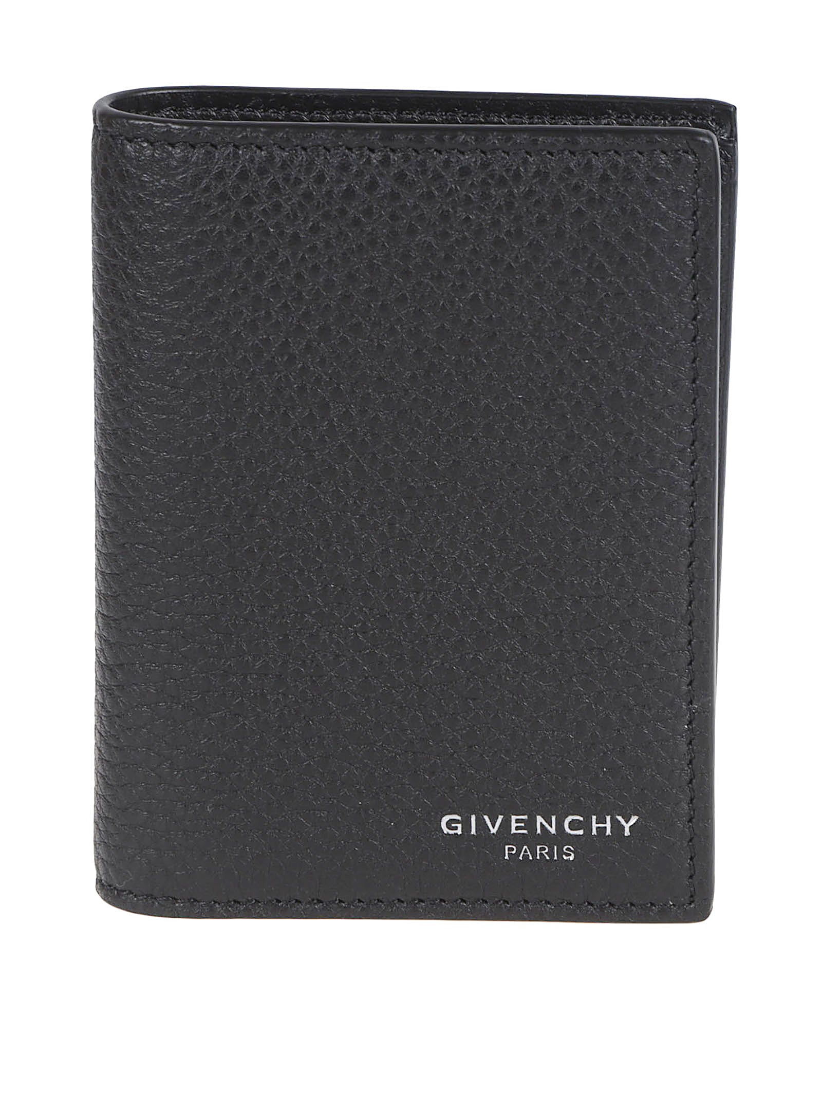 Textured Black Calf Leather Bifold Wallet