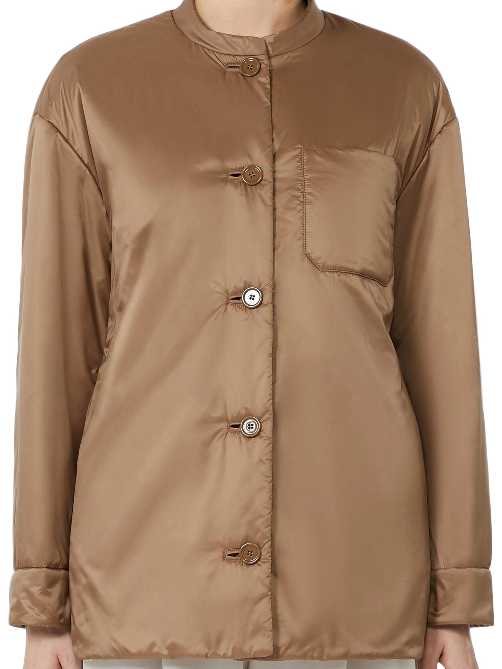 Padded Jacket with Round Neckline