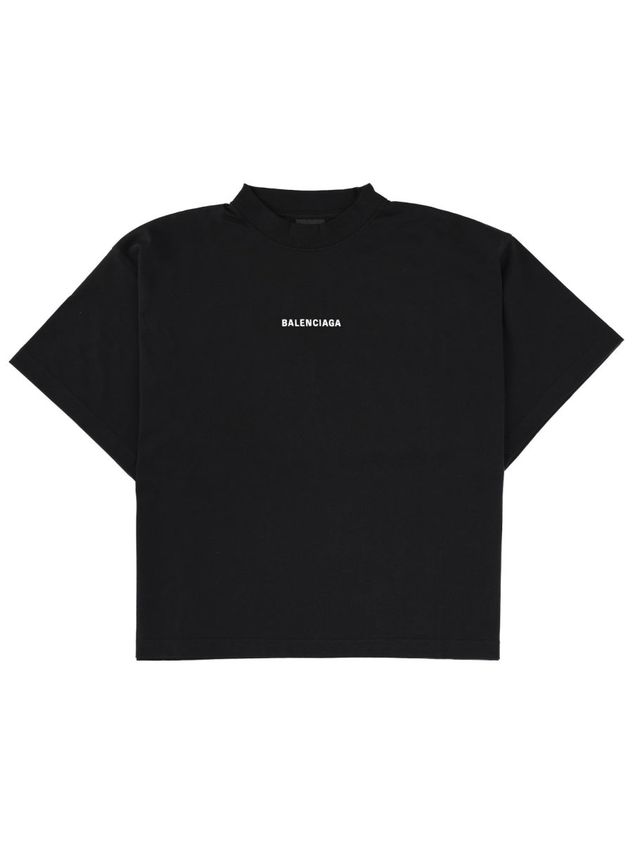 Cropped Black T-Shirt With Bold Logo Print