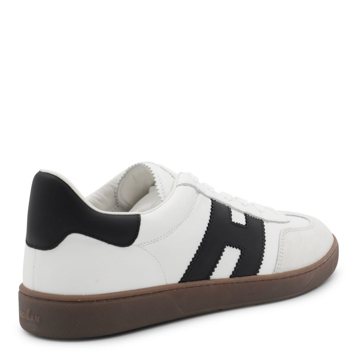 White And Black Leather Sneakers