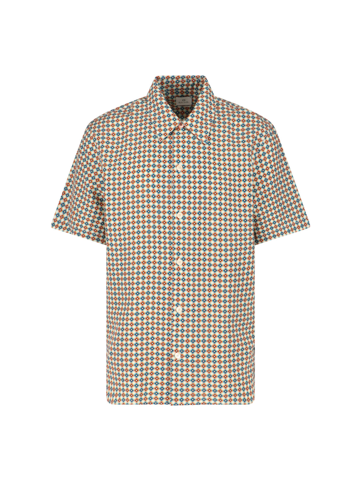 Multicolor Geometric Print Lyocell Shirt