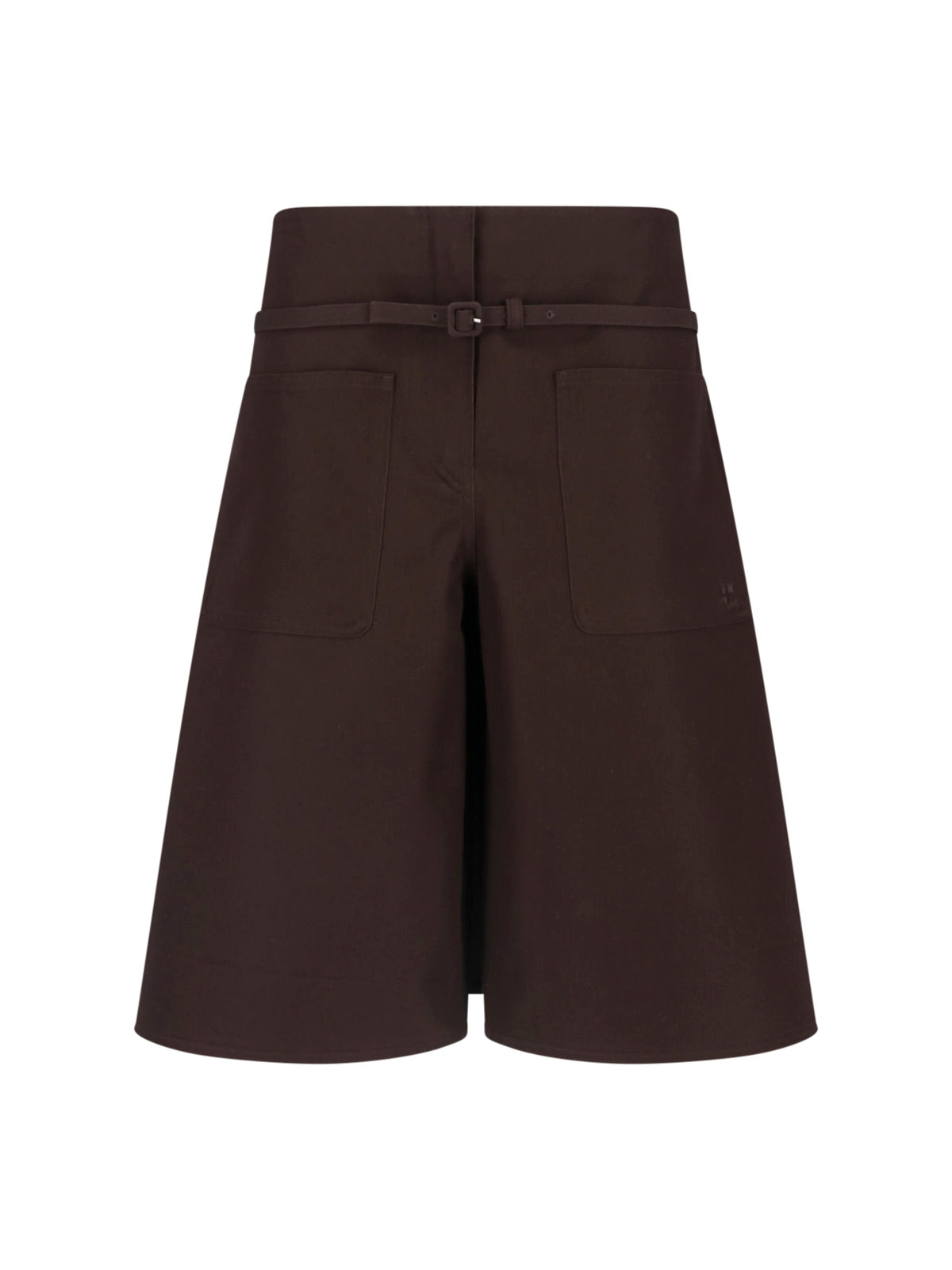 Brown A-Line High Waist Shorts