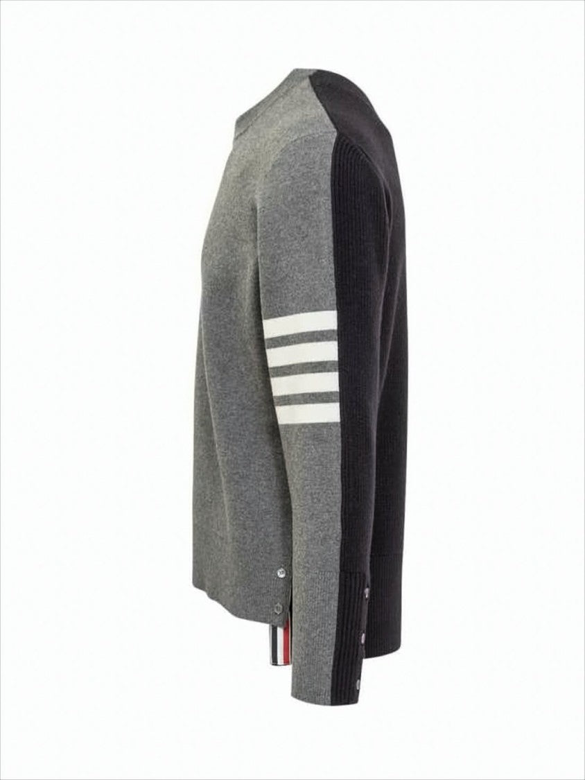 Textured Knit Sweater with Signature Stripes