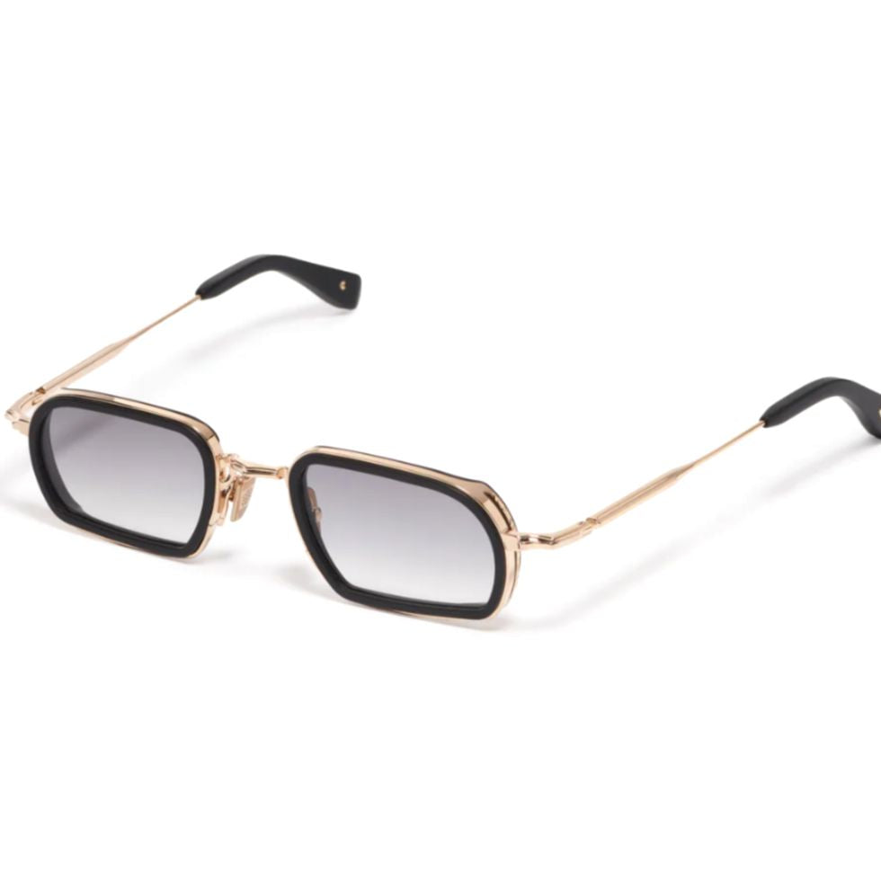 Martin Geometric Rectangular Sunglasses with Gold-tone Metal Frame