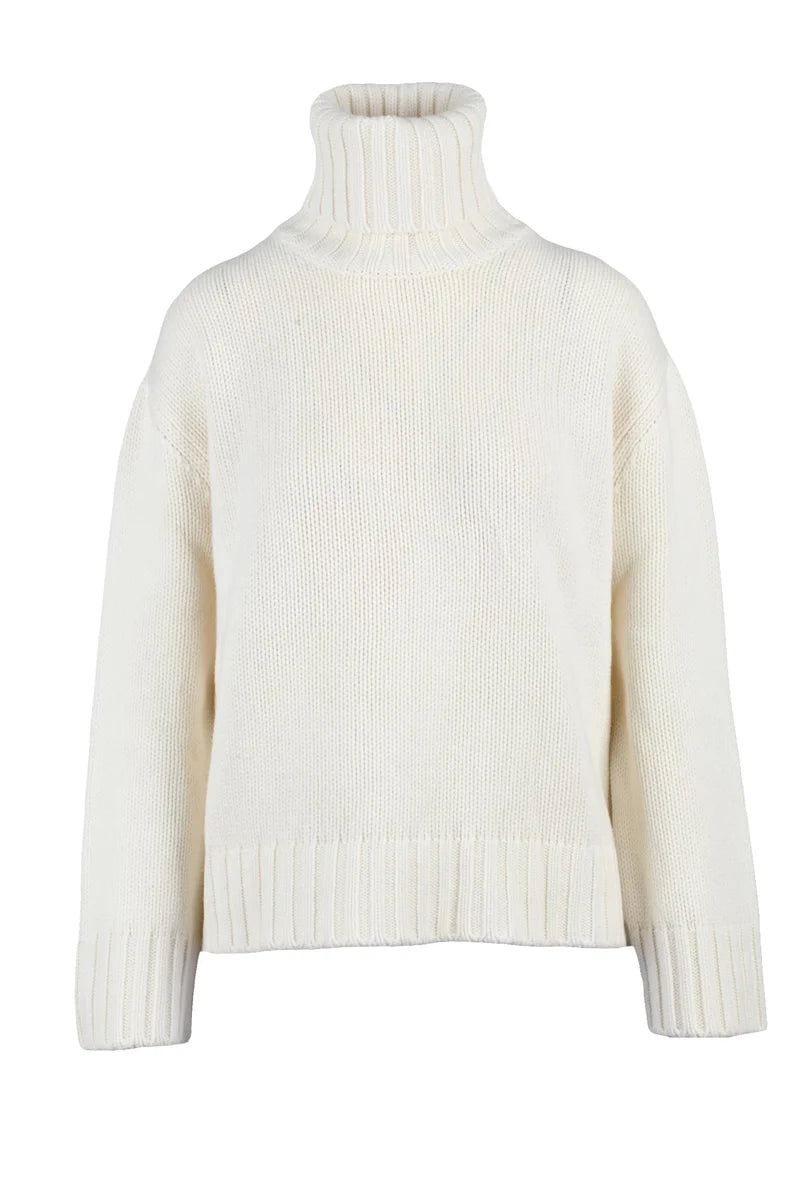 High Neck Sweater - White