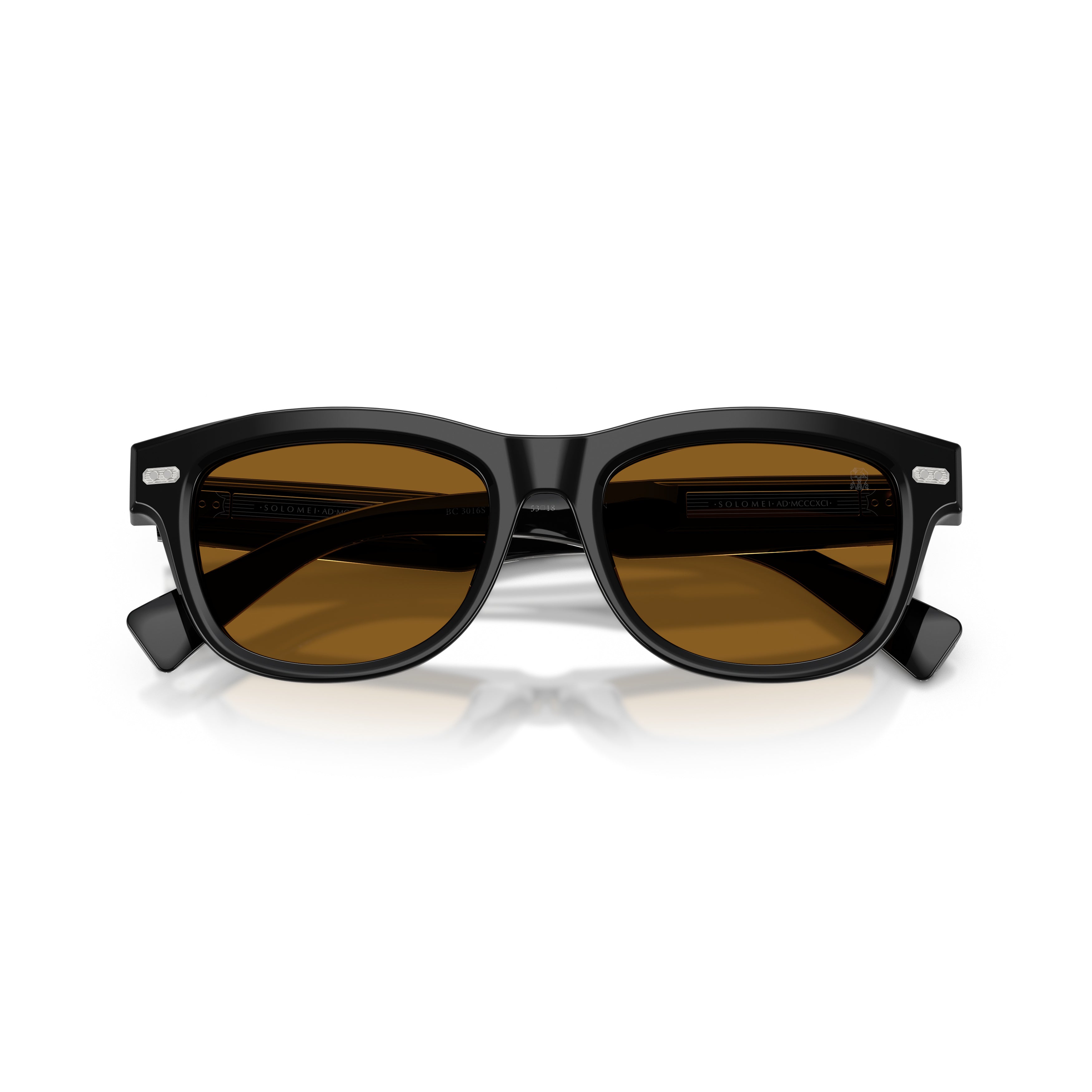 0bc3016s Rectangular Frame Sunglasses in Glossy Black Acetate