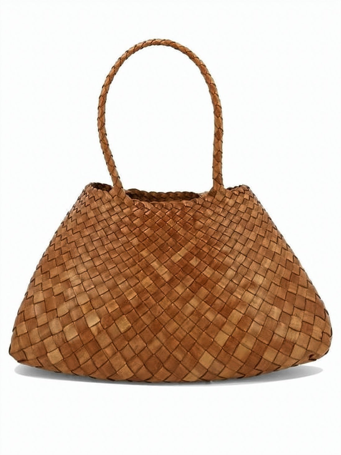 Spacious Woven Buffalo Leather Tote