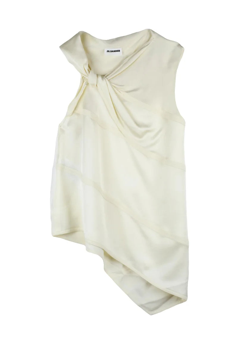 Acetate and Viscose Top - Cream
