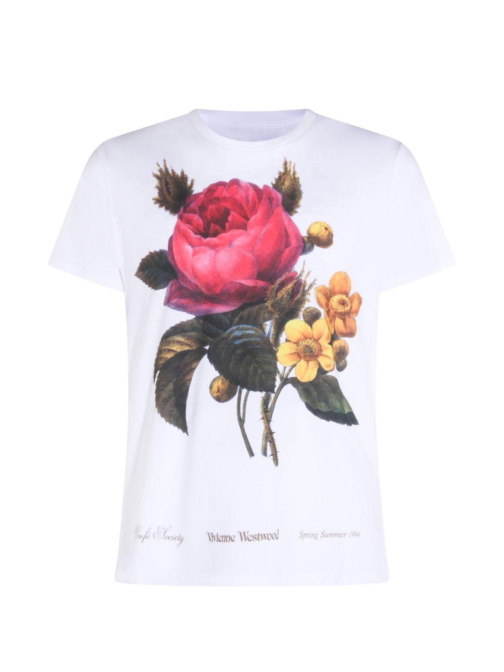 White Floral Print Short Sleeve Top